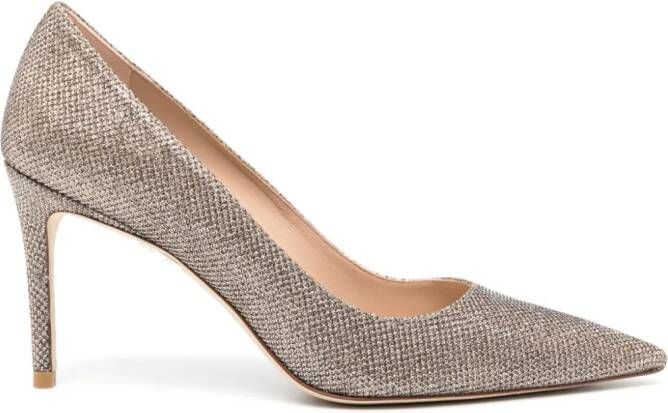 Stuart Weitzman Stuart 85mm pumps met glitter Goud