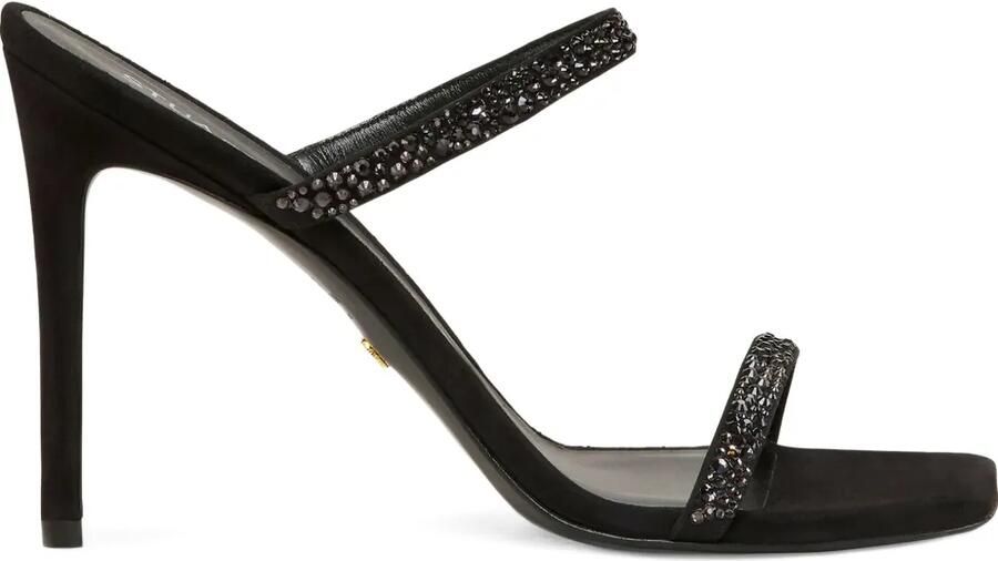 Stuart Weitzman 100 mm Aleena Royale sandalen verfraaid met kristallen Zwart