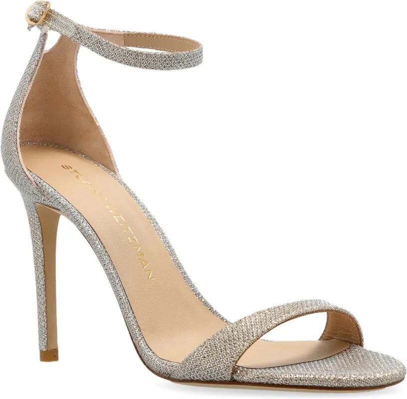 Stuart Weitzman 100 mm Nudist sandalen Beige - Foto 3