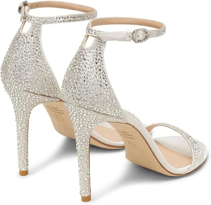 Stuart Weitzman 100 mm Nudist Shine sandalen Zilver - Foto 4