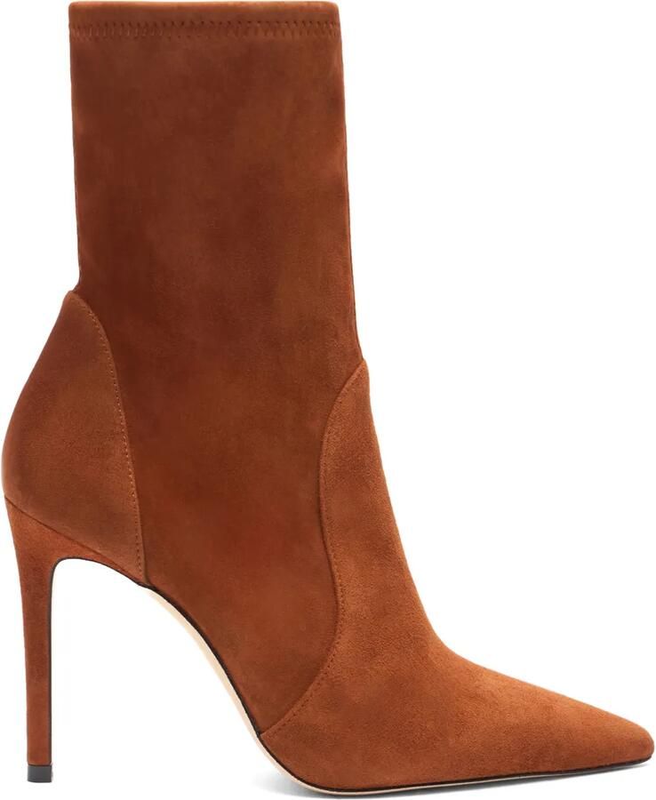 Stuart Weitzman 100 mm soklaarzen met puntige neus Bruin