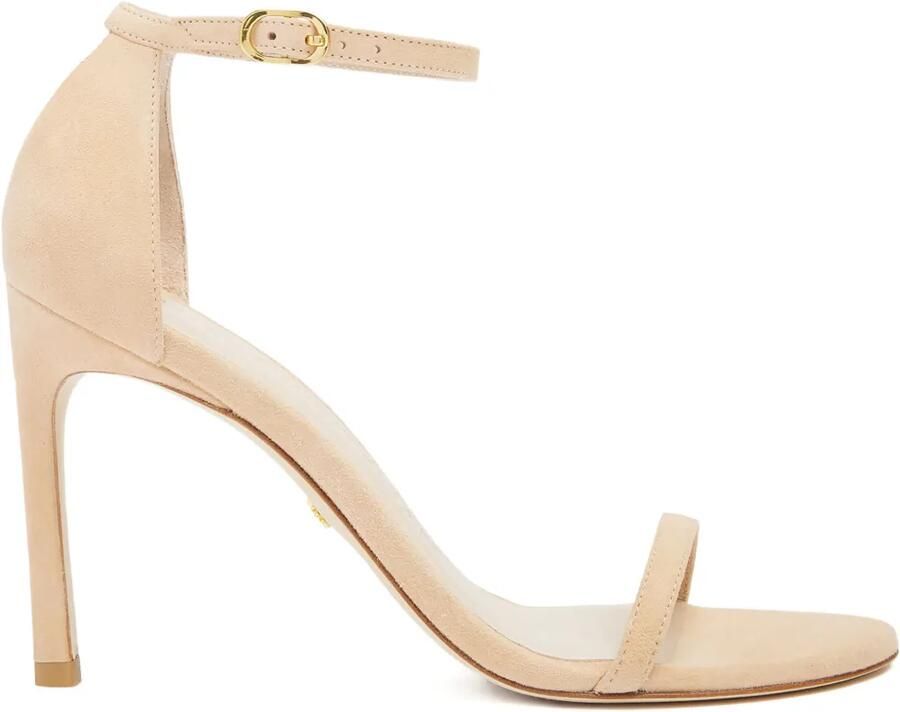 Stuart Weitzman 105 mm suède sandalen Beige