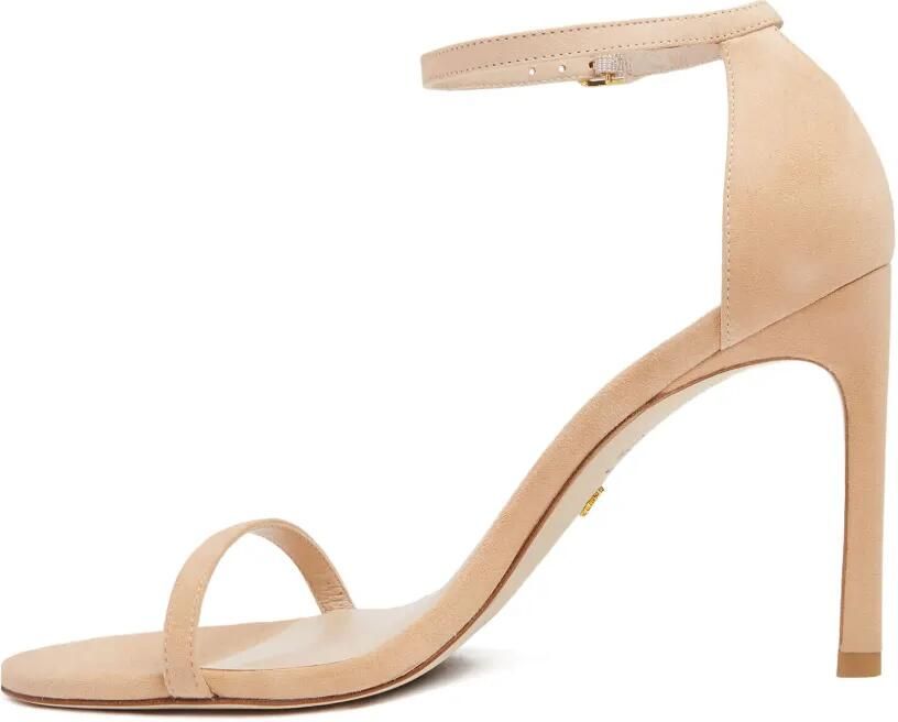 Stuart Weitzman 105 mm suède sandalen Beige - Foto 3