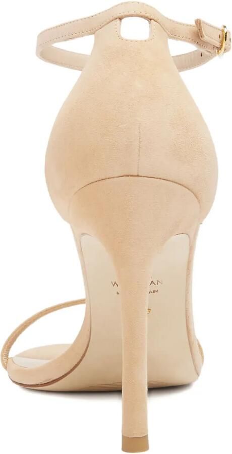 Stuart Weitzman 105 mm suède sandalen Beige - Foto 4