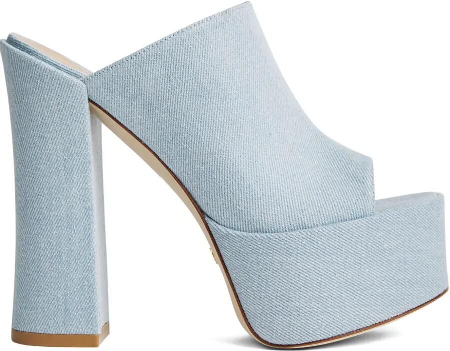 Stuart Weitzman 145 mm Skyhight sandalen met plateauzool Blauw