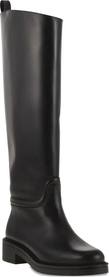 Stuart Weitzman 40 mm Celia leren laarzen met ronde neus Zwart
