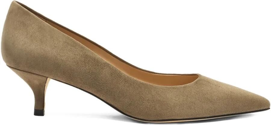 Stuart Weitzman 50 mm Stuart Power suède pumps met puntige neus Bruin