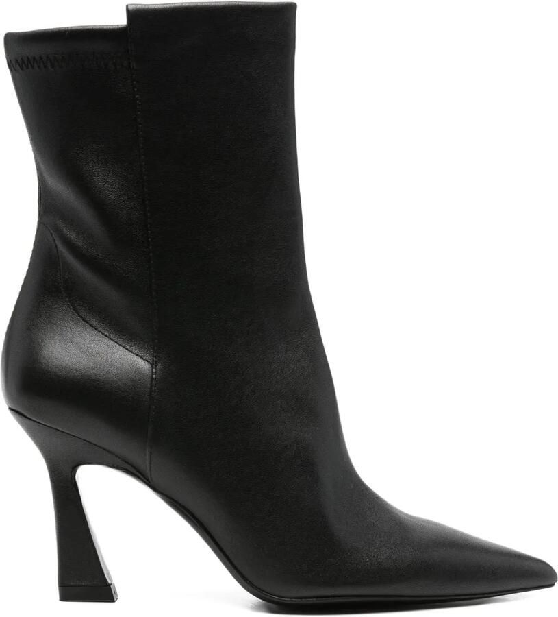 Stuart Weitzman 50 mm Vinnie leren enkellaarzen Zwart