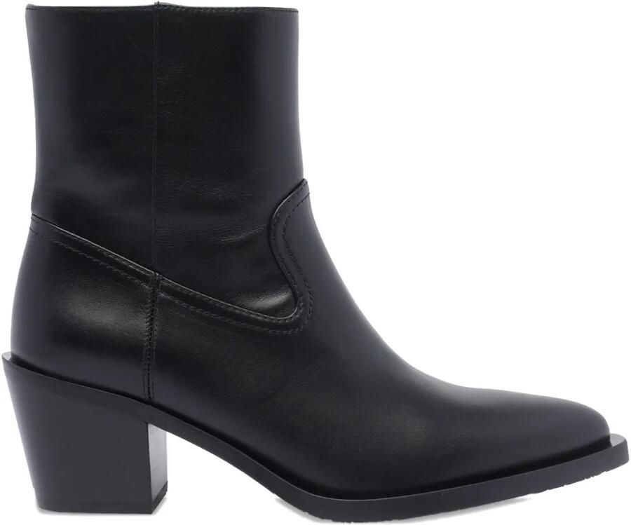 Stuart Weitzman 65mm leren cowboylaarzen Zwart
