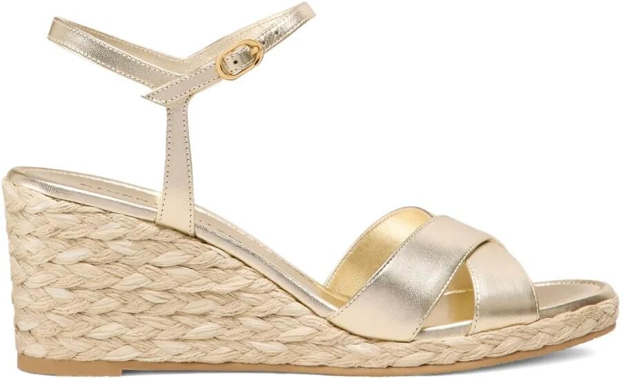 Stuart Weitzman 75 mm Dayna espadrilles Goud