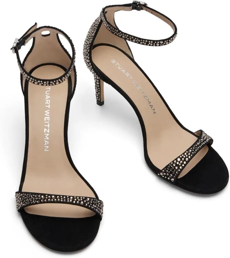 Stuart Weitzman 75 mm Nudist Shine sandalen Zwart - Foto 3