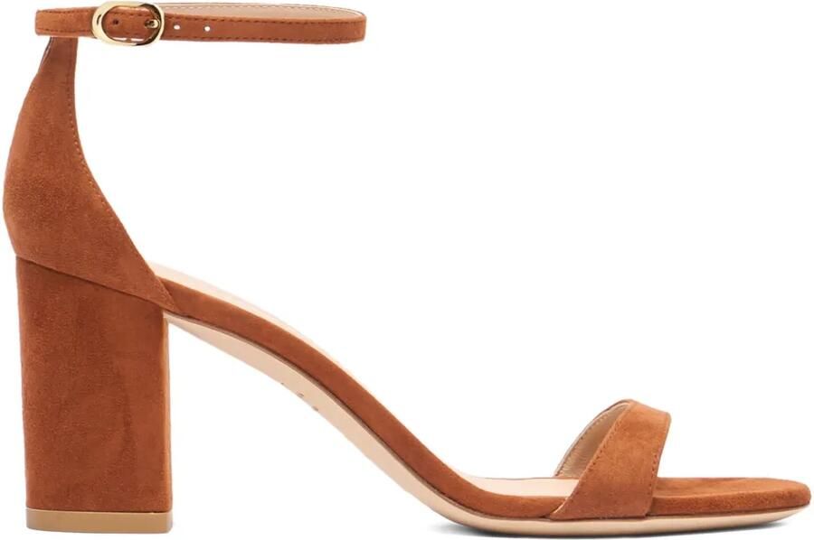 Stuart Weitzman 75 mm suède sandalen Bruin