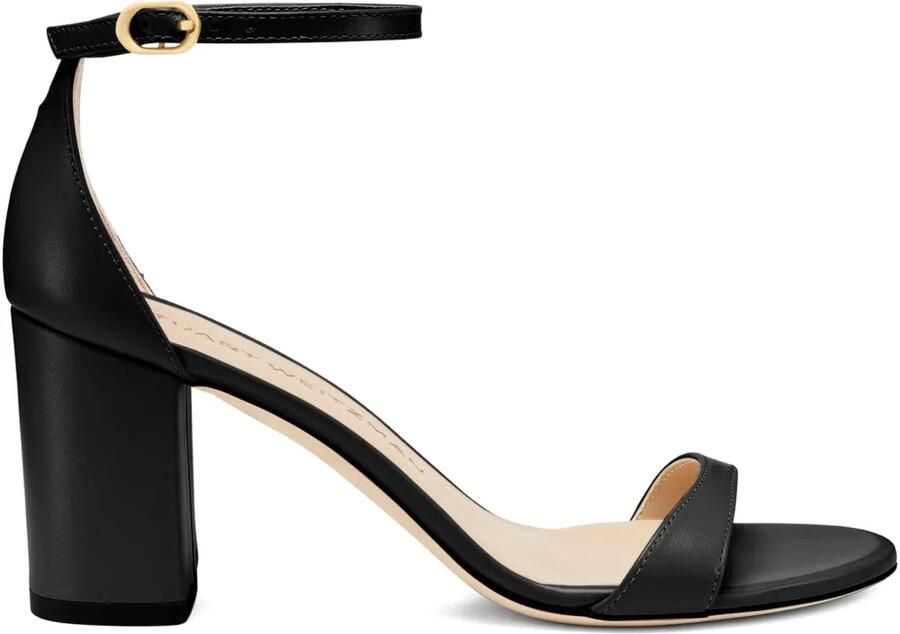 Stuart Weitzman 75 mm suède sandalen Zwart