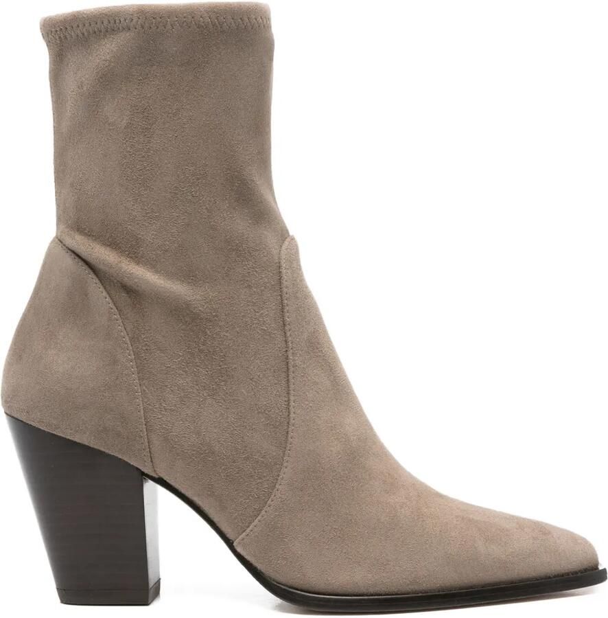 Stuart Weitzman 80 mm Jolene soklaarzen met puntige neus Grijs