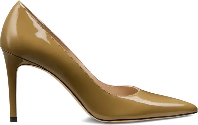 Stuart Weitzman 85 mm leren pumps Beige