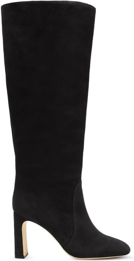 Stuart Weitzman 85 mm suède laarzen met blokhak Zwart