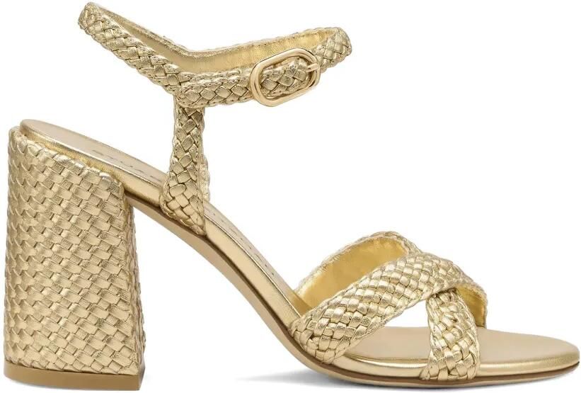 Stuart Weitzman Alyssa geweven sandalen Goud