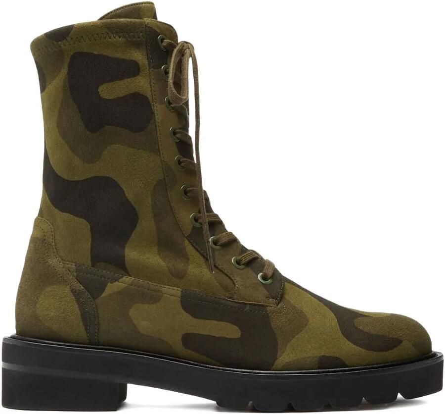 Stuart Weitzman Ande Liftie combat boots met veters Groen