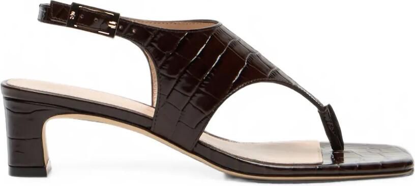 Stuart Weitzman Baby Babette sandalen met krokodillen-reliëf Bruin
