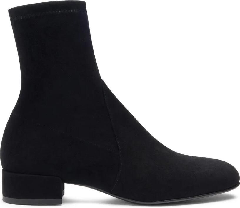 Stuart Weitzman Bacari 25 suède enkellaarzen Zwart