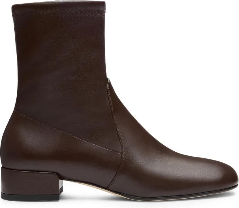 Stuart Weitzman Bacari stretch-nappa enkellaarzen Bruin