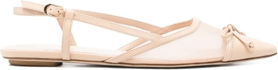 Stuart Weitzman Ballerina's met mesh vlak Beige