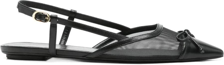 Stuart Weitzman Ballerina's met mesh vlak Zwart