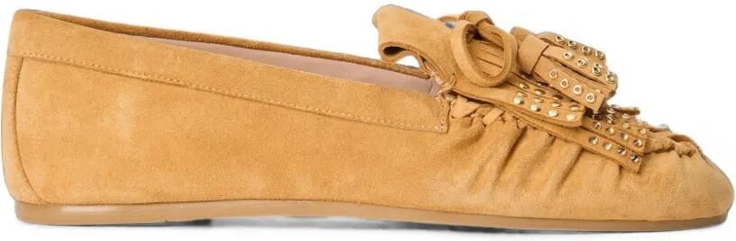 Stuart Weitzman Barry kiltie loafers verfraaid met studs Geel