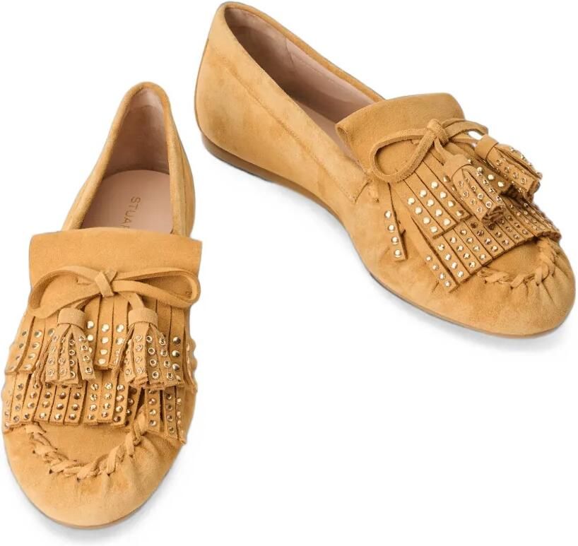 Stuart Weitzman Barry kiltie loafers verfraaid met studs Geel - Foto 2