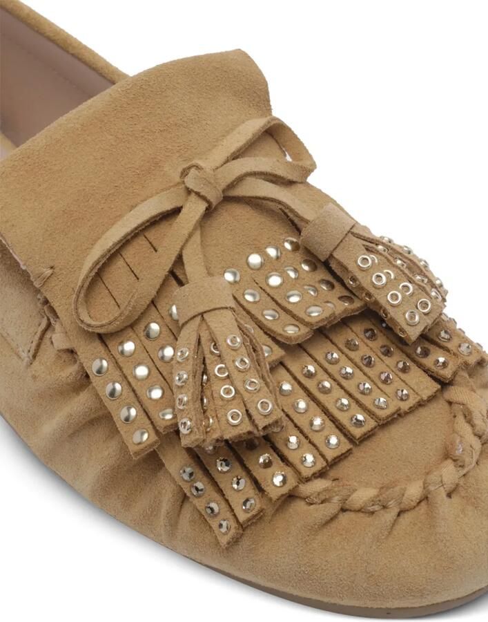 Stuart Weitzman Barry loafers verfraaid met studs en franje Beige - Foto 2