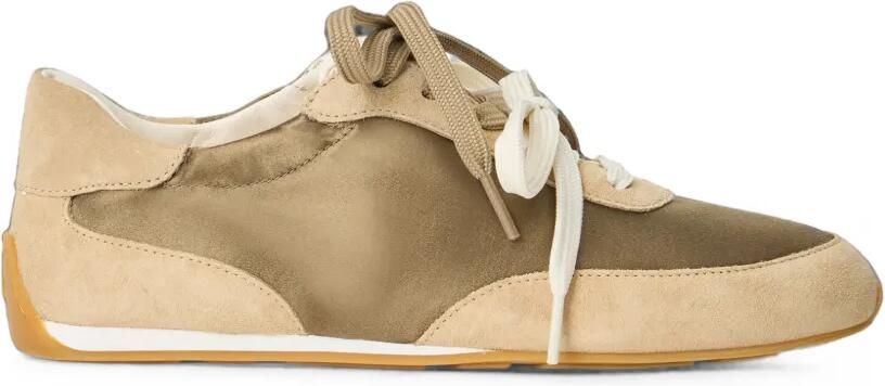 Stuart Weitzman Bond Ruche sneakers met dubbele veters Beige