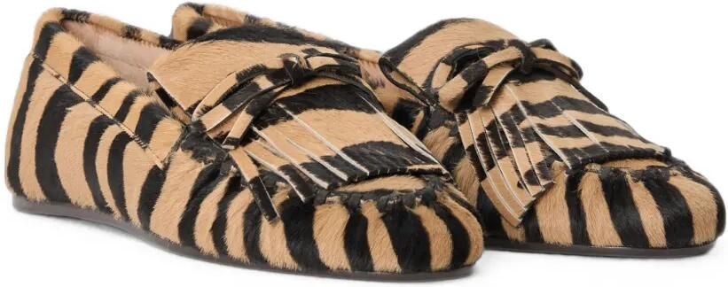 Stuart Weitzman Britt loafers met franje Bruin