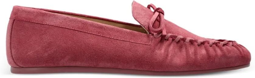 Stuart Weitzman Britt gevlochten loafers met strik Roze