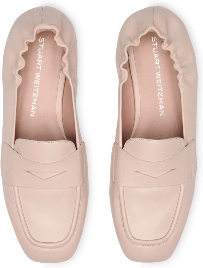 Stuart Weitzman Bryant elastische leren loafers Beige - Foto 2