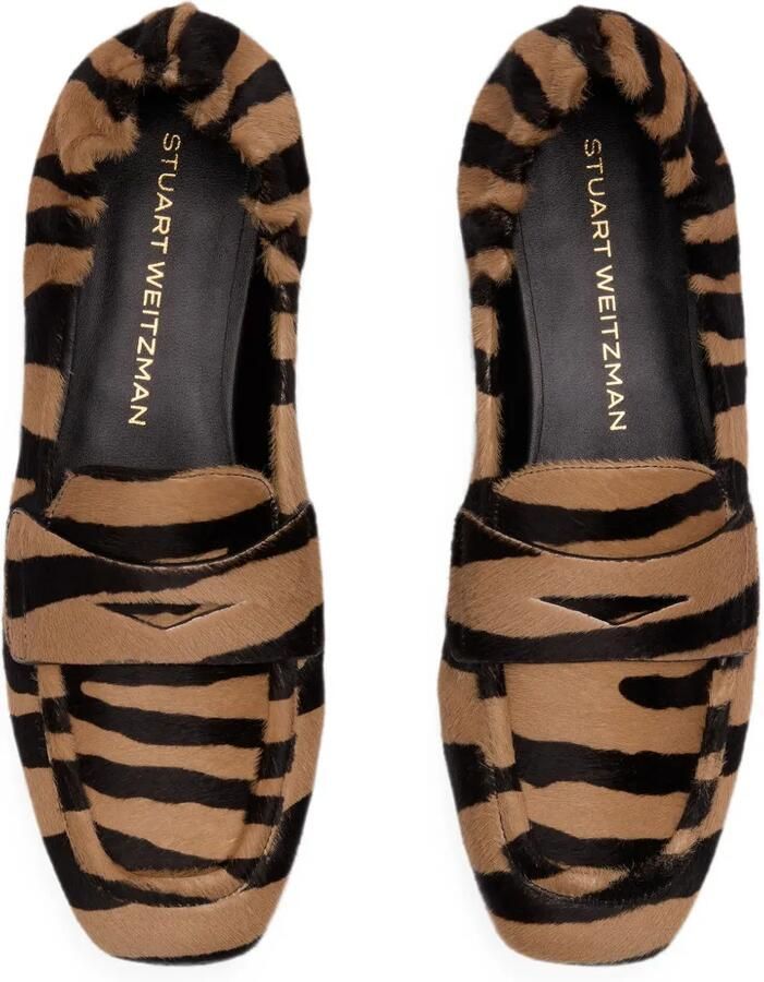 Stuart Weitzman Bryant loafers met zebraprint Bruin - Foto 2