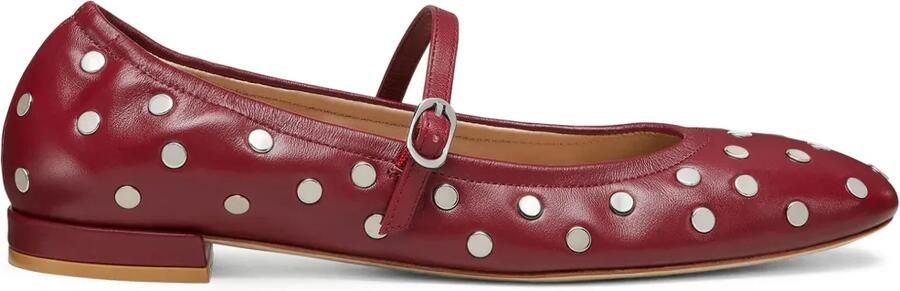 Stuart Weitzman Claris Stud ballerina's Rood