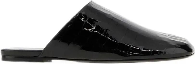 Stuart Weitzman croc-effect patent-leather flat mules Zwart - Foto 2