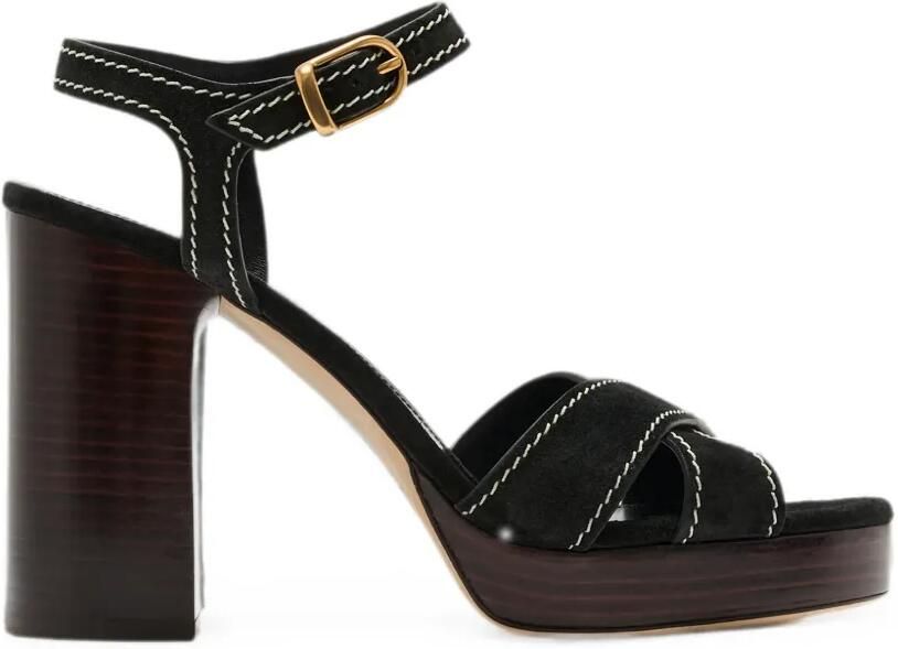 Stuart Weitzman Dayna sandalen met plateauzool en contrasterende stiksels Zwart
