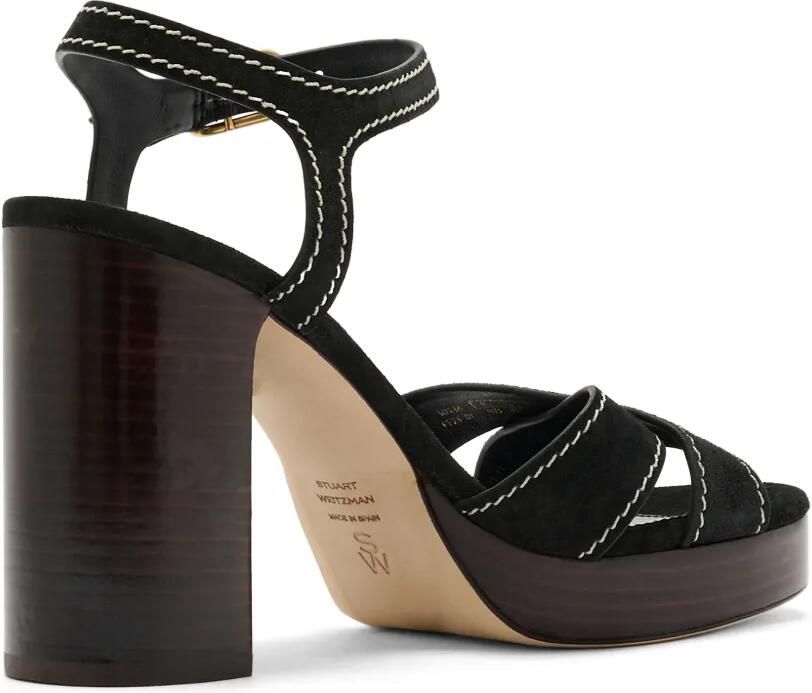 Stuart Weitzman Dayna sandalen met plateauzool en contrasterende stiksels Zwart - Foto 4