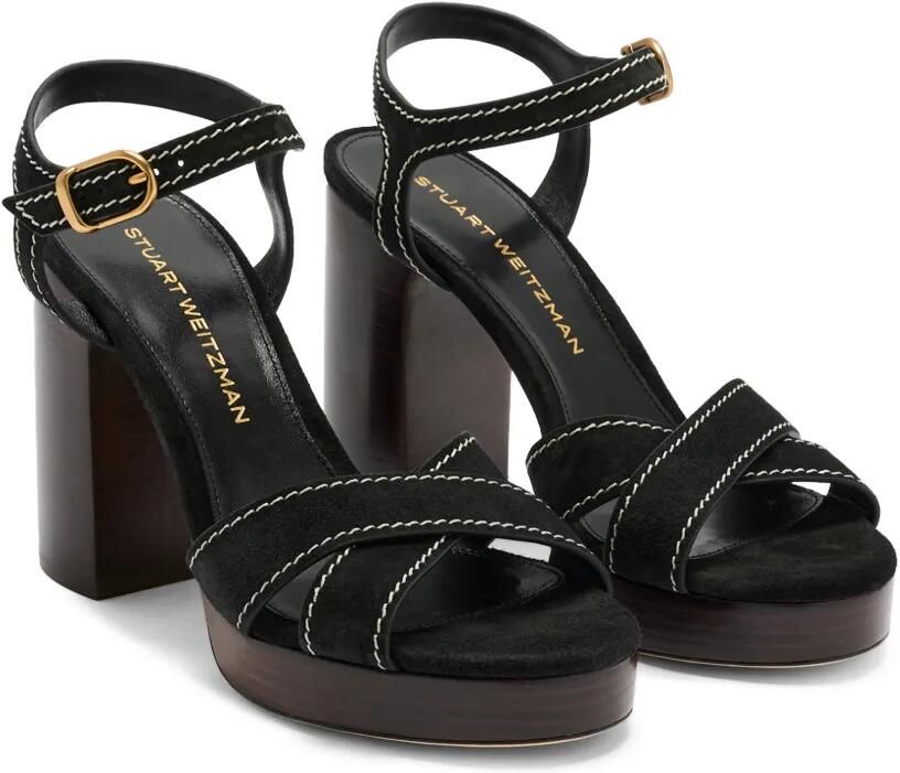 Stuart Weitzman Dayna sandalen met plateauzool en contrasterende stiksels Zwart - Foto 3