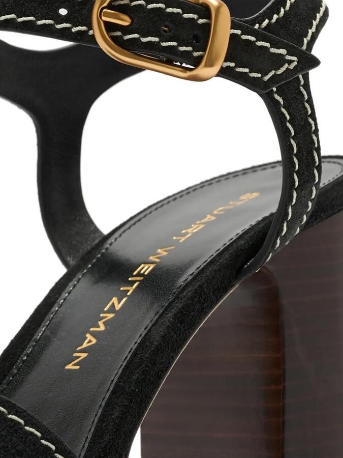 Stuart Weitzman Dayna sandalen met plateauzool en contrasterende stiksels Zwart - Foto 2
