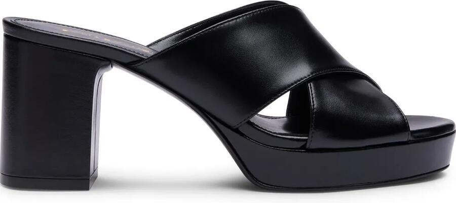 Stuart Weitzman Dayna sandalen met plateauzool en gekruiste bandjes Zwart
