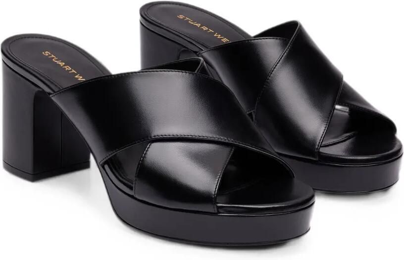 Stuart Weitzman Dayna sandalen met plateauzool en gekruiste bandjes Zwart - Foto 4