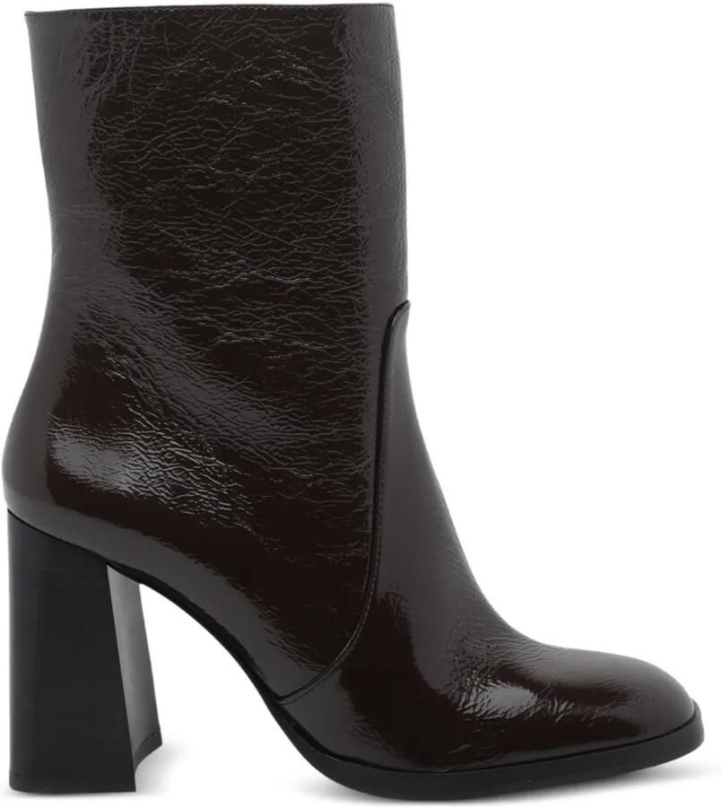 Stuart Weitzman Enkellaarzen met gekreukte afwerking Bruin