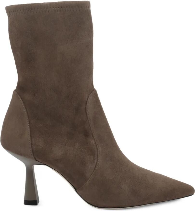 Stuart Weitzman Enkellaarzen met puntige neus Grijs