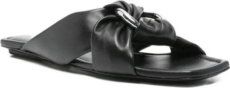 Stuart Weitzman Geknoopte slippers met ringdetail Zwart - Foto 4