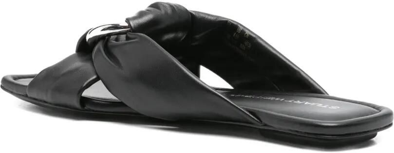 Stuart Weitzman Geknoopte slippers met ringdetail Zwart - Foto 3
