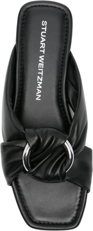 Stuart Weitzman Geknoopte slippers met ringdetail Zwart - Foto 2