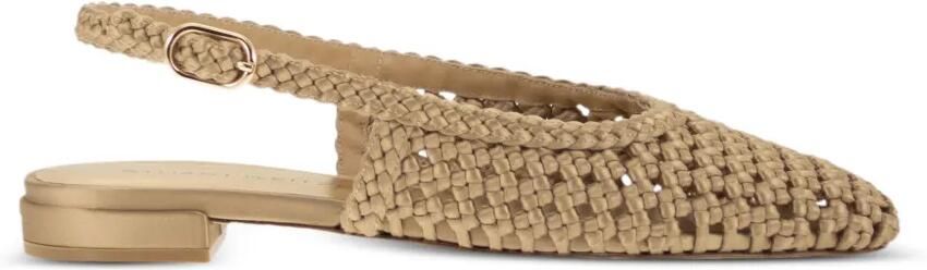 Stuart Weitzman Geweven ballerina's met puntige neus Beige