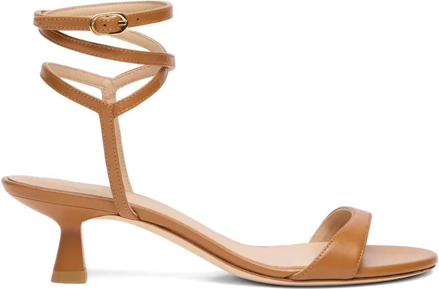 Stuart Weitzman Gewikkelde leren sandalen Bruin